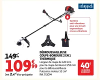 Débroussailleuse coupe-bordure 2 en 1 thermique Scheppach