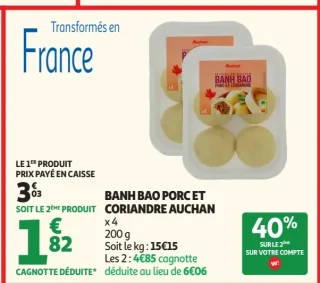 BANH BAO PORC ET CORIANDRE AUCHAN