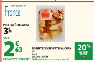 BEIGNETS DE CREVETTES AUCHAN