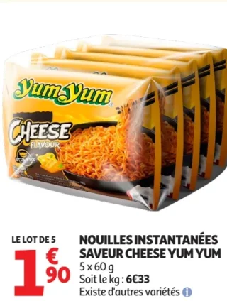 Nouilles instantanées saveur Cheese Yum Yum