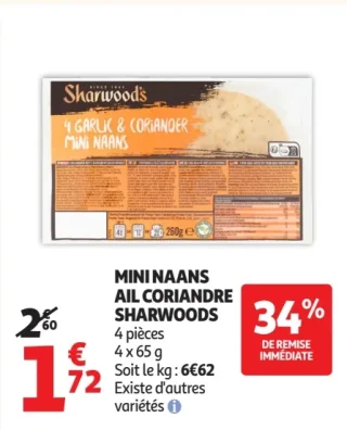 Mini Naans ail coriandre Sharwood's