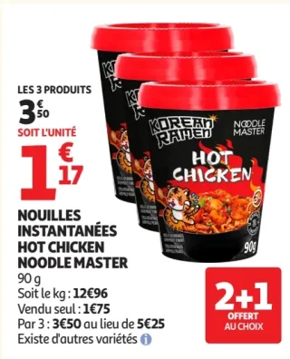 Nouilles instantanées Hot Chicken Noodle Master