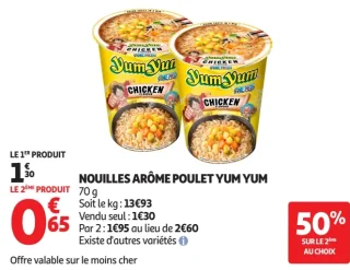 Nouilles Arôme Poulet Yum Yum