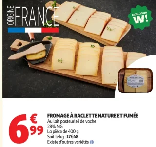 Fromage à Raclette Nature et Fumée