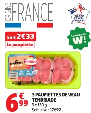 3 Paupiettes de veau Tendriade