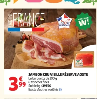 Jambon cru vieille réserve Aoste