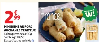 Mini Nems au Porc Auchan Le Traiteur