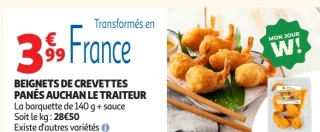 Beignets de Crevettes Panés Auchan Le Traiteur
