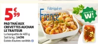 Pad Thaï aux Crevettes Auchan Le Traiteur