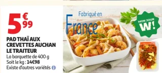 Pad Thaï aux Crevettes Auchan Le Traiteur