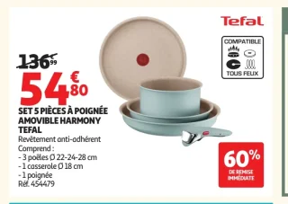 SET 5 PIÈCES À POIGNÉE AMOVIBLE HARMONY TEFAL