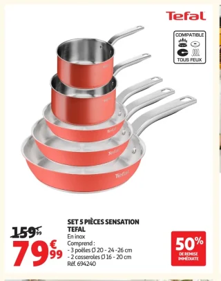 Set 5 pièces Sensation Tefal