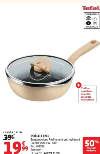 Poêle 3 en 1 Tefal Ø 22 cm