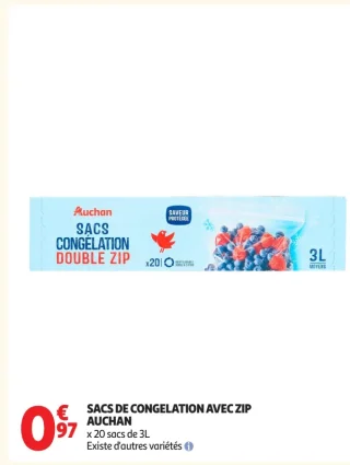 Sacs de congélation avec zip Auchan
