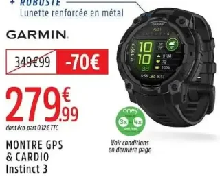 Montre GPS & Cardio Instinct 3 Garmin