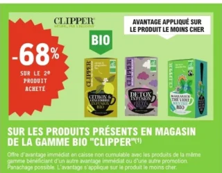 Produits de la gamme bio "Clipper"