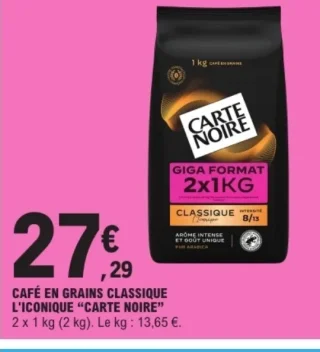 Café en grains classique L'Iconique "Carte Noire"