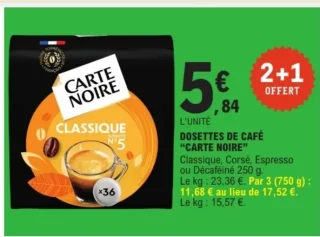 Dosettes de café "Carte Noire"