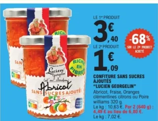 CONFITURE SANS SUCRES AJOUTÉS "LUCIEN GEORGELIN"