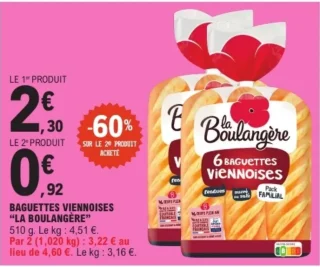 Baguettes viennoises La Boulangère