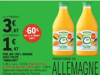 Pur jus 100% orange avec pulpe Innocent