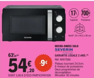 Micro-ondes solo Severin MW7886
