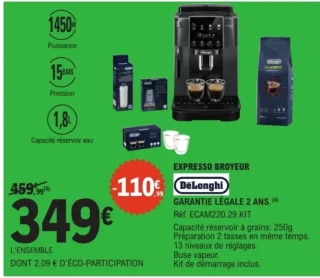 Expresso broyeur DeLonghi ECAM220.29.KIT