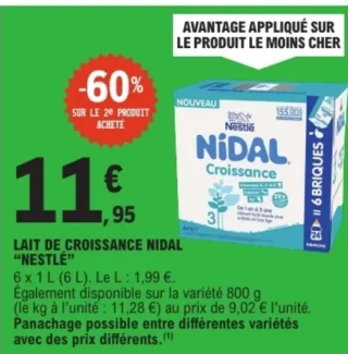 Lait de croissance Nidal Nestlé