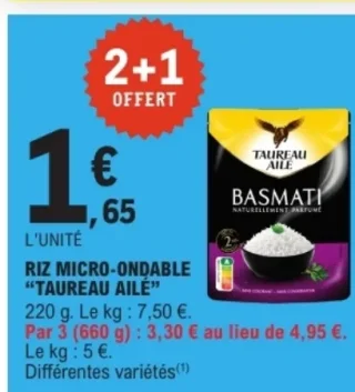 Riz micro-ondable Taureau Ailé