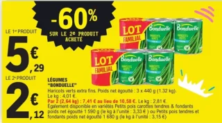 Légumes Bonduelle Haricots verts extra fins