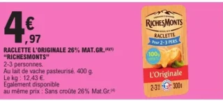 Raclette l'originale RichesMonts