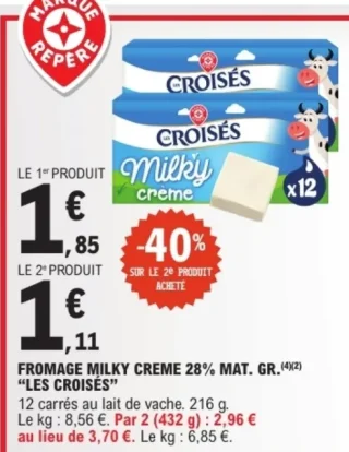 Fromage Milky Creme 28% Mat. Gr. Les Croisés