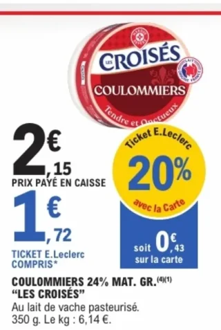 Coulommiers 24% Mat. Gr. Les Croisés