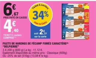 Filets de harengs de Fécamp fumés caractère Delpierre
