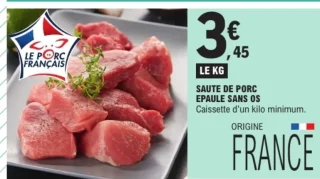 Sauté de porc épaule sans os