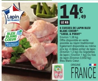 6 cuisses de lapin bleu blanc coeur "LOEUL & PIRIOT"