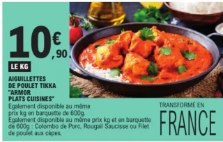 Aiguillettes de poulet tikka Armor Plats Cuisines