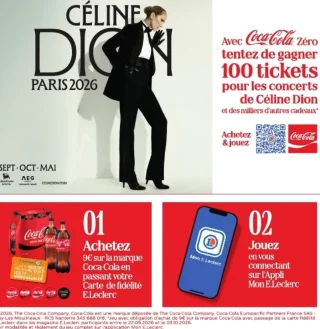 Offre Fidélité & Jeu Concours Coca-Cola Céline Dion Paris 2026