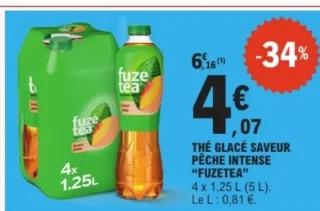 Thé Glacé Saveur Pêche Intense "Fuze Tea"