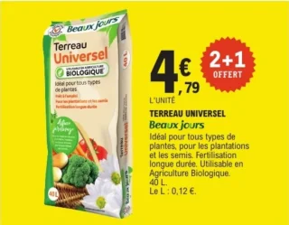 Terreau Universel Biologique Beaux Jours 40 L