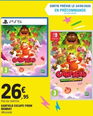 GARFIELD ESCAPE FROM MONDAY PS5 OU SWITCH