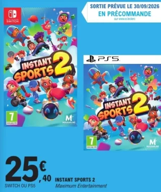 INSTANT SPORTS 2 SWITCH OU PS5
