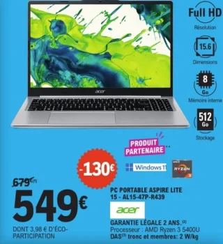 PC Portable Acer Aspire Lite 15 - AL15-47P-R439