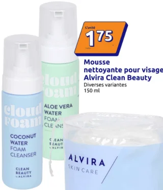 Mousse nettoyante pour visage Alvira Clean Beauty