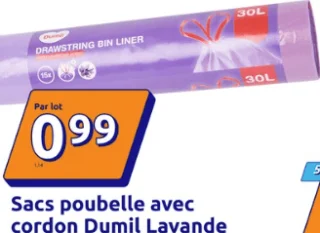 Sacs poubelle avec cordon Dumil Lavande 30L