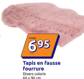 Tapis en fausse fourrure Divers coloris 60 x 90 cm