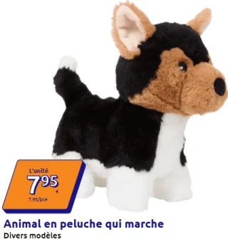 Animal en peluche qui marche