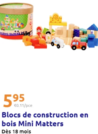 Blocs de construction en bois Mini Matters