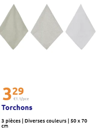 Torchons 3 pièces