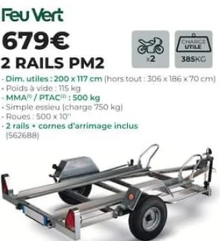 Feu Vert Porte-motos 2 Rails PM2